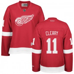 Women's Daniel Cleary Detroit Red Wings Reebok Authentic Red Home Jersey