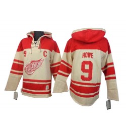 Gordie Howe Detroit Red Wings Authentic Cream Old Time Hockey Sawyer Hooded Sweatshirt Jersey