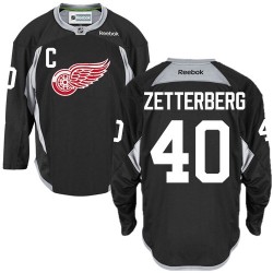 Henrik Zetterberg Detroit Red Wings Reebok Authentic Black Practice Jersey