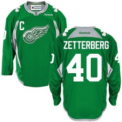Henrik Zetterberg Detroit Red Wings Reebok Authentic Green Practice Jersey
