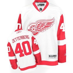 Youth Henrik Zetterberg Detroit Red Wings Reebok Authentic White Away Jersey