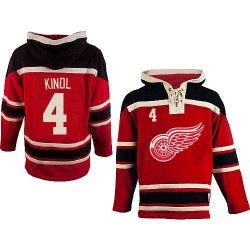 Jakub Kindl Detroit Red Wings Authentic Red Old Time Hockey Sawyer Hooded Sweatshirt Jersey