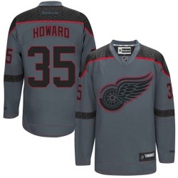 Jimmy Howard Detroit Red Wings Reebok Authentic Charcoal Cross Check Fashion Jersey