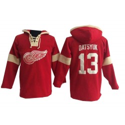 Pavel Datsyuk Detroit Red Wings Premier Red Old Time Hockey Pullover Hoodie Jersey