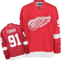 Sergei Fedorov Detroit Red Wings Reebok Authentic Red Home Jersey