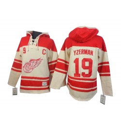 Steve Yzerman Detroit Red Wings Authentic Cream Old Time Hockey Sawyer Hooded Sweatshirt Jersey
