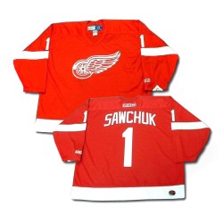 Terry Sawchuk Detroit Red Wings CCM Authentic Red Throwback Jersey