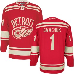 Terry Sawchuk Detroit Red Wings Reebok Authentic Red 2014 Winter Classic Jersey