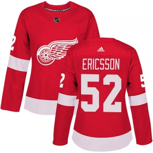 Women's Jonathan Ericsson Detroit Red Wings Adidas Authentic Red Home Jersey