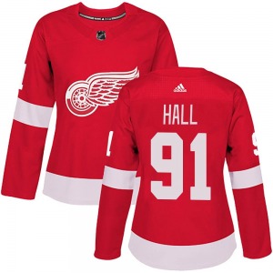 Women's Curtis Hall Detroit Red Wings Adidas Authentic Red Home Jersey