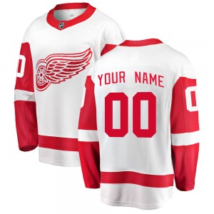 Custom Detroit Red Wings Fanatics Branded Breakaway White Custom Away Jersey