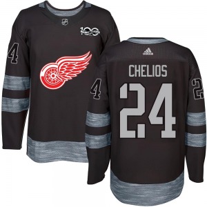 Chris Chelios Detroit Red Wings Authentic Black 1917-2017 100th Anniversary Jersey