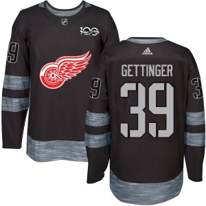 Tim Gettinger Detroit Red Wings Authentic Black 1917-2017 100th Anniversary Jersey