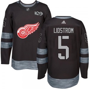 Nicklas Lidstrom Detroit Red Wings Authentic Black 1917-2017 100th Anniversary Jersey