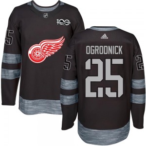 John Ogrodnick Detroit Red Wings Authentic Black 1917-2017 100th Anniversary Jersey