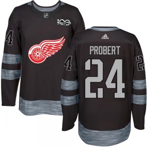 Bob Probert Detroit Red Wings Authentic Black 1917-2017 100th Anniversary Jersey