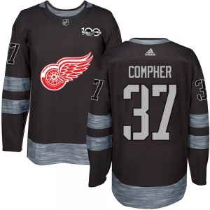 Youth J.T. Compher Detroit Red Wings Authentic Black 1917-2017 100th Anniversary Jersey