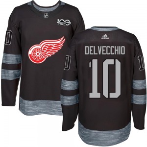 Youth Alex Delvecchio Detroit Red Wings Authentic Black 1917-2017 100th Anniversary Jersey