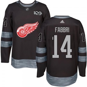 Youth Robby Fabbri Detroit Red Wings Authentic Black 1917-2017 100th Anniversary Jersey