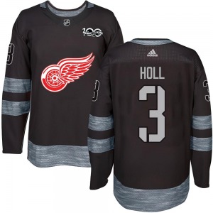 Youth Justin Holl Detroit Red Wings Authentic Black 1917-2017 100th Anniversary Jersey