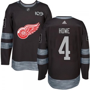 Youth Mark Howe Detroit Red Wings Authentic Black 1917-2017 100th Anniversary Jersey