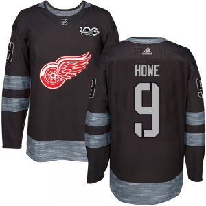 Youth Gordie Howe Detroit Red Wings Authentic Black 1917-2017 100th Anniversary Jersey