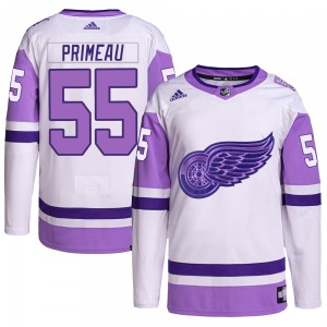 Keith Primeau Detroit Red Wings Adidas Authentic White/Purple Hockey Fights Cancer Primegreen Jersey