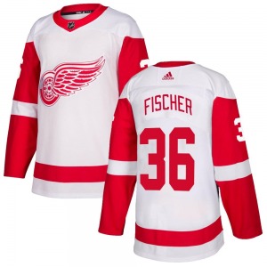 Youth Christian Fischer Detroit Red Wings Adidas Authentic White Jersey