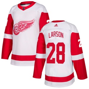 Youth Reed Larson Detroit Red Wings Adidas Authentic White Jersey