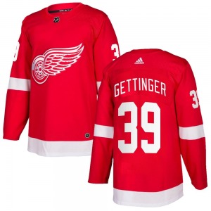 Youth Tim Gettinger Detroit Red Wings Adidas Authentic Red Home Jersey