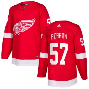 Youth David Perron Detroit Red Wings Adidas Authentic Red Home Jersey