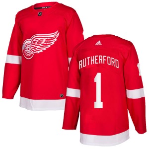 Youth Jim Rutherford Detroit Red Wings Adidas Authentic Red Home Jersey