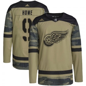 Gordie Howe Detroit Red Wings Adidas Authentic Camo Military Appreciation Practice Jersey