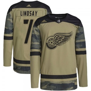 Ted Lindsay Detroit Red Wings Adidas Authentic Camo Military Appreciation Practice Jersey