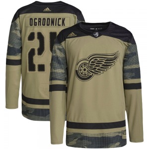 John Ogrodnick Detroit Red Wings Adidas Authentic Camo Military Appreciation Practice Jersey