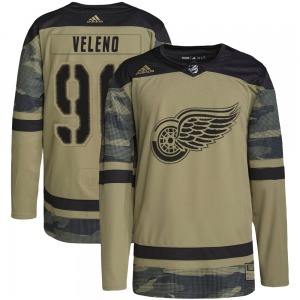 Joe Veleno Detroit Red Wings Adidas Authentic Camo Military Appreciation Practice Jersey