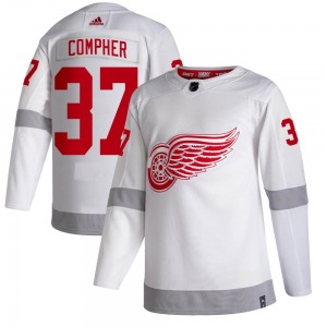 Youth J.T. Compher Detroit Red Wings Adidas Authentic White 2020/21 Reverse Retro Jersey