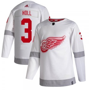 Youth Justin Holl Detroit Red Wings Adidas Authentic White 2020/21 Reverse Retro Jersey