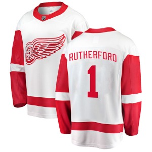 Youth Jim Rutherford Detroit Red Wings Fanatics Branded Breakaway White Away Jersey