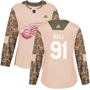 Women's Curtis Hall Detroit Red Wings Adidas Authentic Camo Veterans Day Practice Jersey
