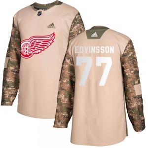 Simon Edvinsson Detroit Red Wings Adidas Authentic Camo Veterans Day Practice Jersey