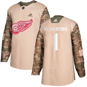 Jim Rutherford Detroit Red Wings Adidas Authentic Camo Veterans Day Practice Jersey