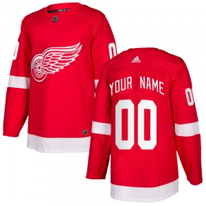 Custom Detroit Red Wings Adidas Authentic Red Custom Home Jersey