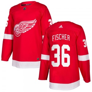 Christian Fischer Detroit Red Wings Adidas Authentic Red Home Jersey
