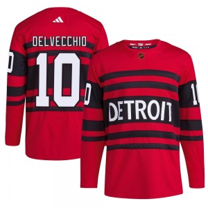 Alex Delvecchio Detroit Red Wings Adidas Authentic Red Reverse Retro 2.0 Jersey