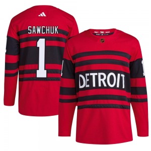 Terry Sawchuk Detroit Red Wings Adidas Authentic Red Reverse Retro 2.0 Jersey