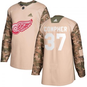 Youth J.T. Compher Detroit Red Wings Adidas Authentic Camo Veterans Day Practice Jersey