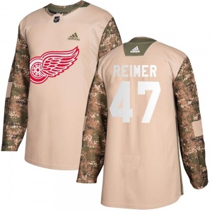 Youth James Reimer Detroit Red Wings Adidas Authentic Camo Veterans Day Practice Jersey