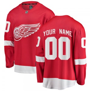 Youth Custom Detroit Red Wings Fanatics Branded Breakaway Red Custom Home Jersey
