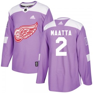 Youth Olli Maatta Detroit Red Wings Adidas Authentic Purple Hockey Fights Cancer Practice Jersey